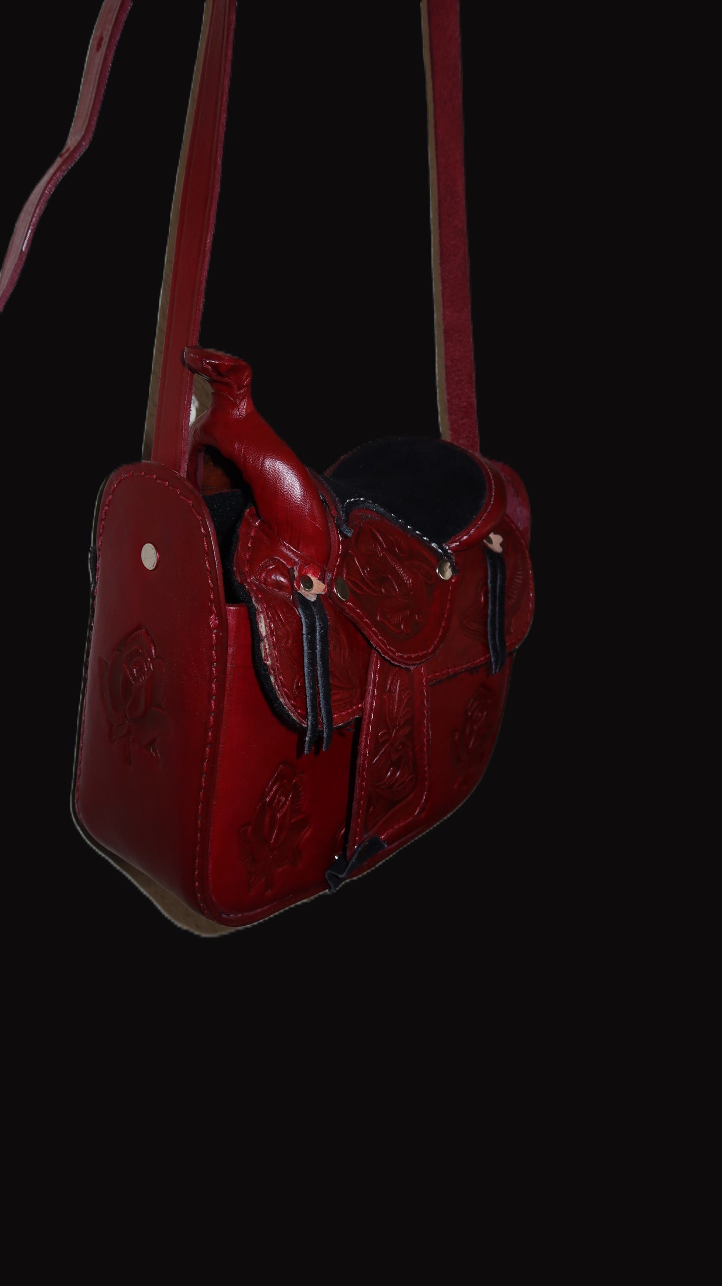 Rose Saddle Bag Purse