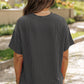 Carbon Grey Ribbed Textured Knit Loose Fit Tee and Shorts Set