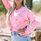 Pink Western Cowboy Boot Sweater