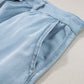 Mist Blue Fully Buttoned Long Denim Skirt