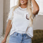 White RODEO Horseshoe Embroidered Patch Pocket T Shirt