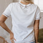 White RODEO Horseshoe Embroidered Patch Pocket T Shirt
