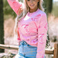 Pink Western Cowboy Boot Sweater
