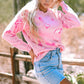 Pink Western Cowboy Boot Sweater